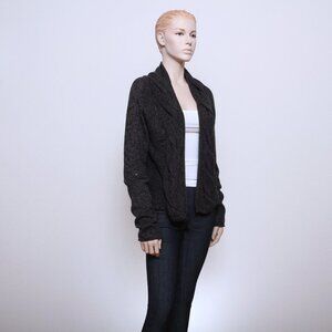 Converse Cozy Knit Cotton Blen Open Cardigan Sweater Gray Women Size L